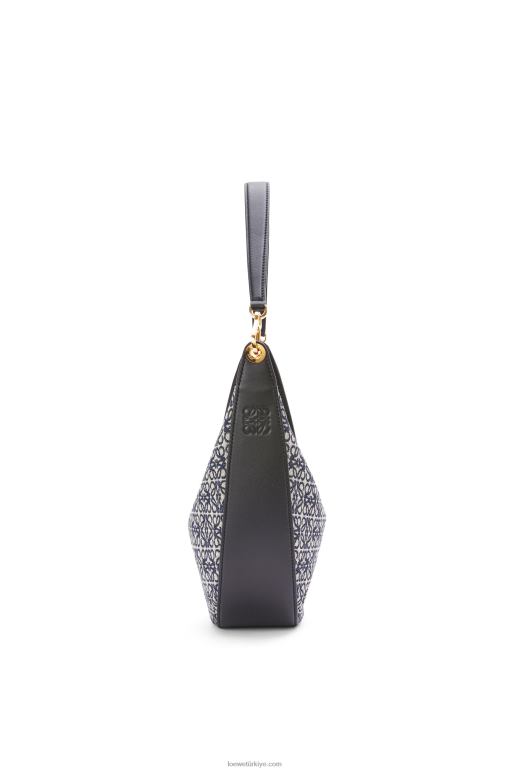 Loewe anagram jakarlı ve klasik dana derisinden luna çantası 02600451 kadınlar lacivert/siyah
