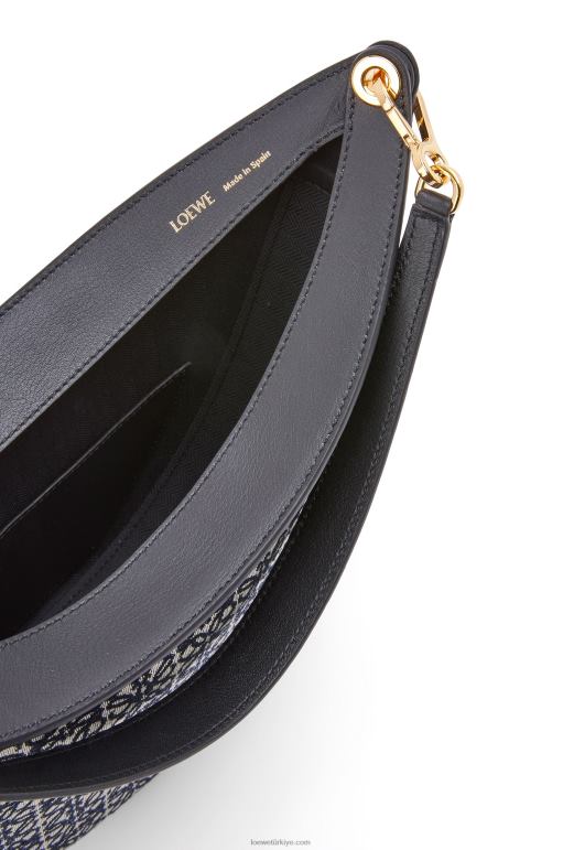 Loewe anagram jakarlı ve klasik dana derisinden luna çantası 02600451 kadınlar lacivert/siyah