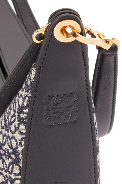 Loewe anagram jakarlı ve klasik dana derisinden luna çantası 02600451 kadınlar lacivert/siyah