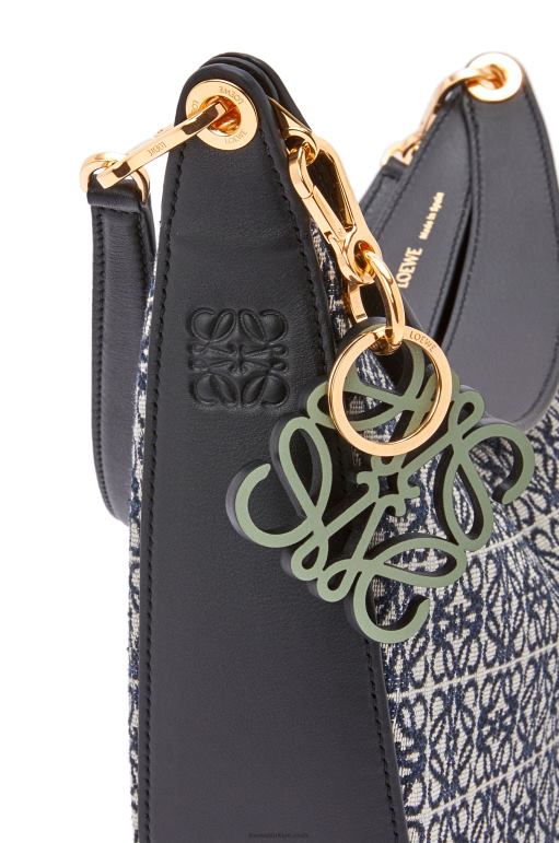 Loewe anagram jakarlı ve klasik dana derisinden luna çantası 02600451 kadınlar lacivert/siyah