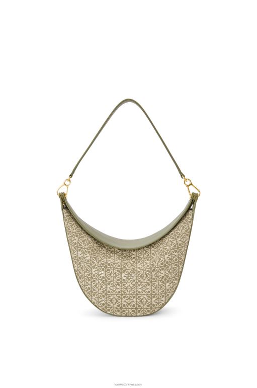 Loewe anagram jakarlı ve klasik dana derisinden luna çantası 02600510 kadınlar yeşil/avokado yeşili