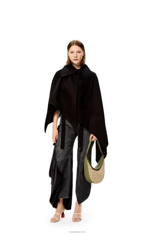 Loewe anagram jakarlı ve klasik dana derisinden luna çantası 02600510 kadınlar yeşil/avokado yeşili
