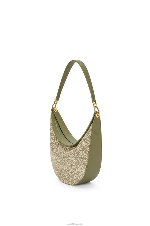 Loewe anagram jakarlı ve klasik dana derisinden luna çantası 02600510 kadınlar yeşil/avokado yeşili