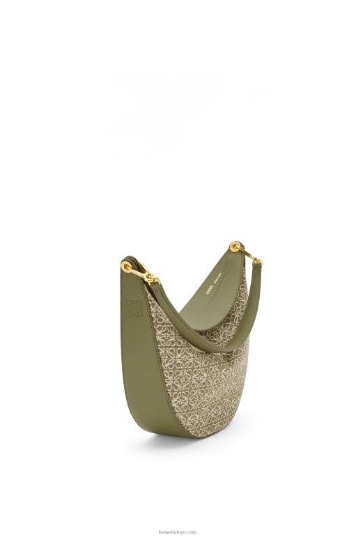 Loewe anagram jakarlı ve klasik dana derisinden luna çantası 02600510 kadınlar yeşil/avokado yeşili