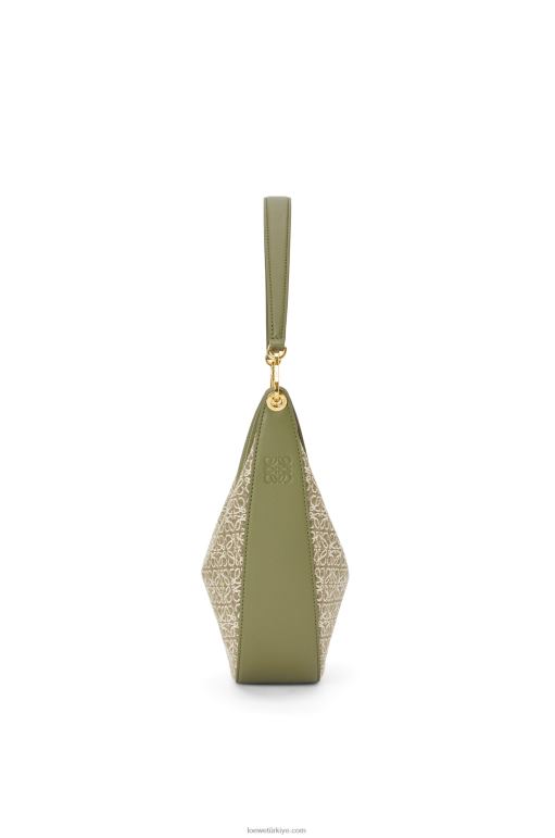 Loewe anagram jakarlı ve klasik dana derisinden luna çantası 02600510 kadınlar yeşil/avokado yeşili