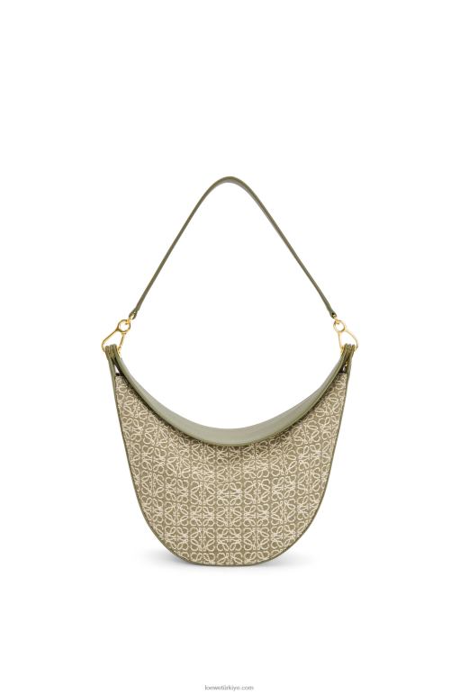 Loewe anagram jakarlı ve klasik dana derisinden luna çantası 02600510 kadınlar yeşil/avokado yeşili