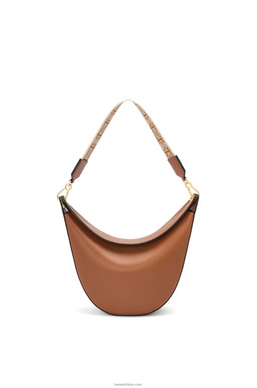 Loewe saten dana derisi ve jakarlı luna çanta 02600453 kadınlar ceviz