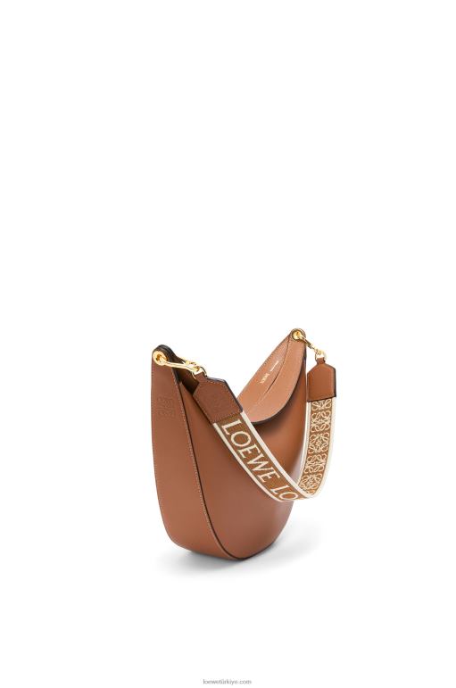 Loewe saten dana derisi ve jakarlı luna çanta 02600453 kadınlar ceviz