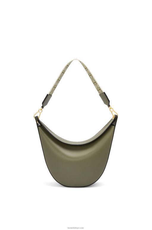 Loewe saten dana derisi ve jakarlı luna çanta 02600511 kadınlar avokado yeşili