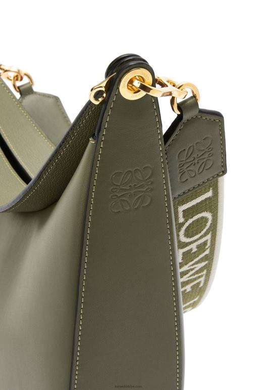 Loewe saten dana derisi ve jakarlı luna çanta 02600511 kadınlar avokado yeşili