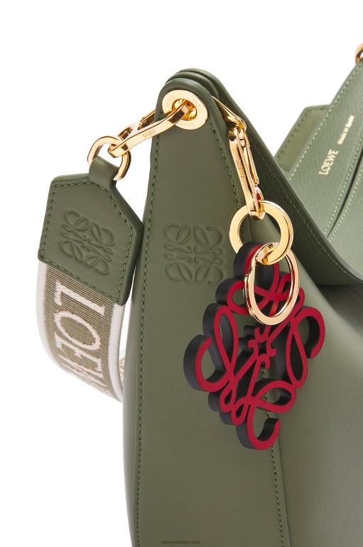 Loewe saten dana derisi ve jakarlı luna çanta 02600511 kadınlar avokado yeşili