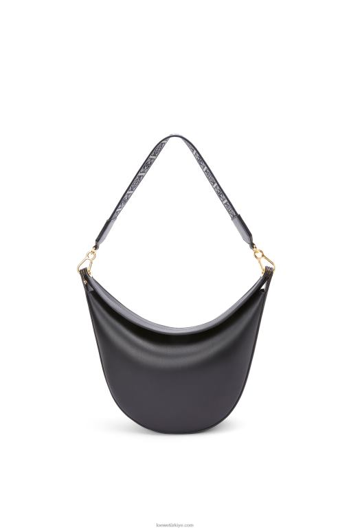 Loewe saten dana derisi ve jakarlı luna çanta 02600521 kadınlar siyah