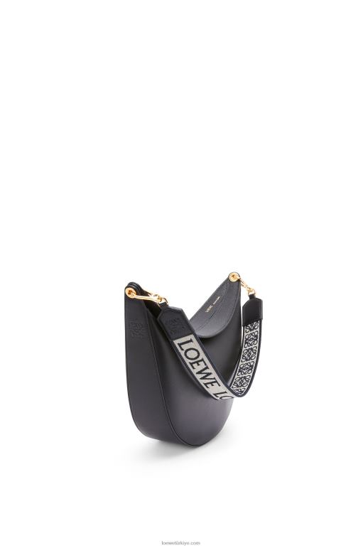 Loewe saten dana derisi ve jakarlı luna çanta 02600521 kadınlar siyah