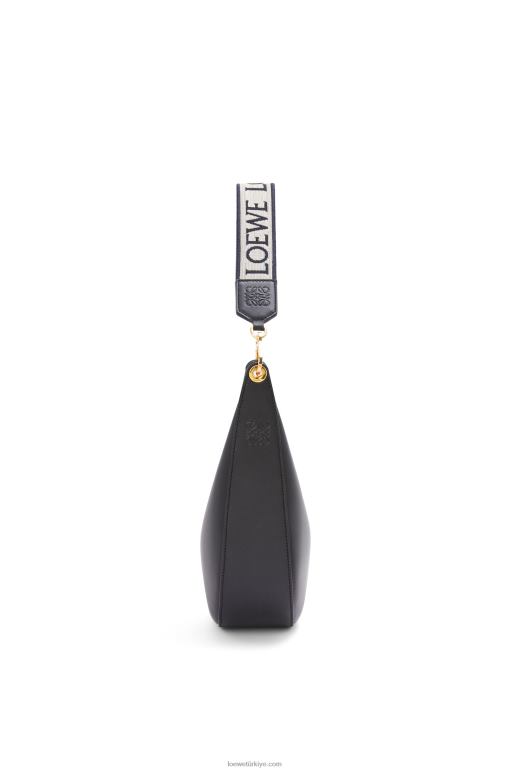 Loewe saten dana derisi ve jakarlı luna çanta 02600521 kadınlar siyah