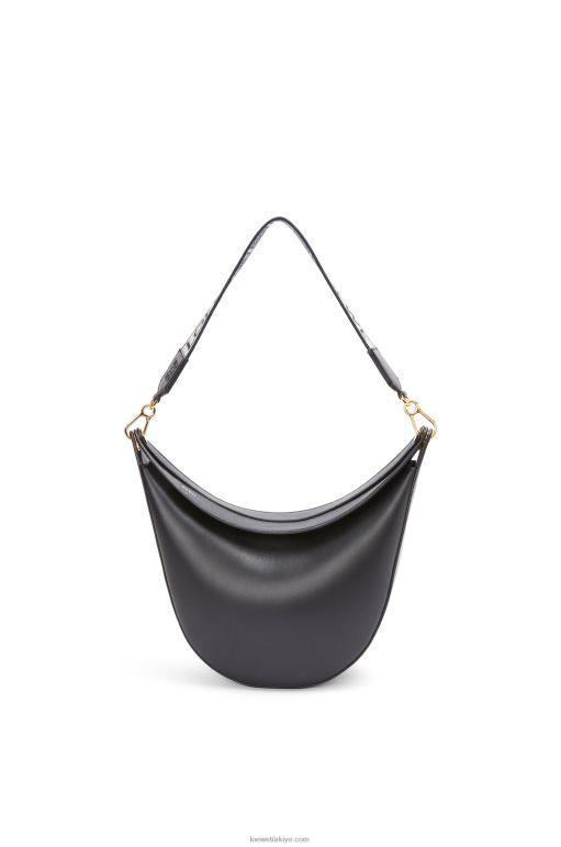 Loewe saten dana derisi ve jakarlı luna çanta 02600521 kadınlar siyah