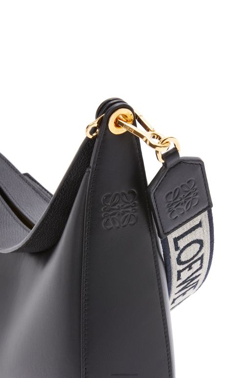 Loewe saten dana derisi ve jakarlı luna çanta 02600521 kadınlar siyah
