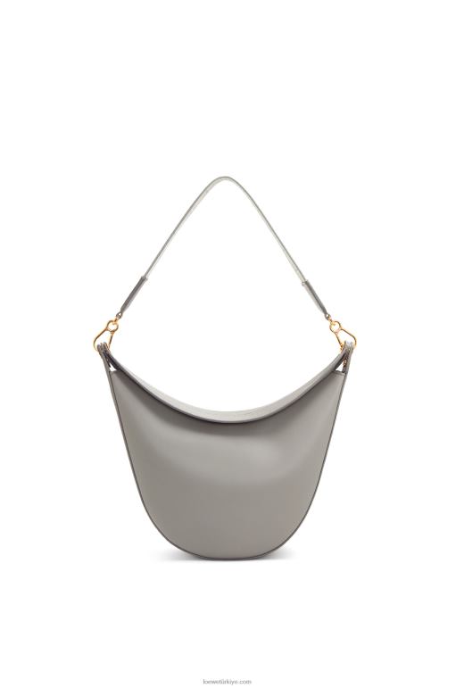 Loewe saten dana derisi ve jakarlı luna çanta 02600533 kadınlar inci grisi
