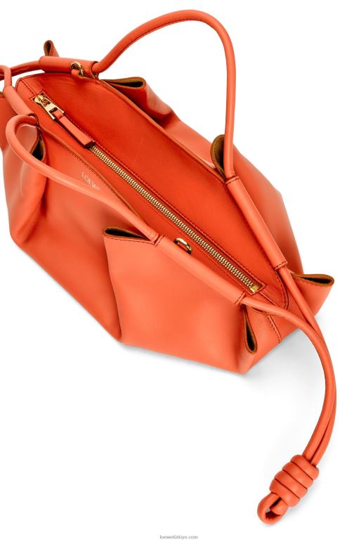Loewe parlak napa dana derisinden küçük paseo çanta 02600349 kadınlar gündoğumu turuncu