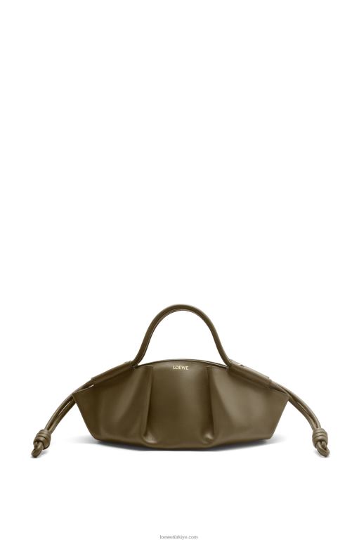 Loewe parlak napa dana derisinden küçük paseo çanta 02600353 kadınlar koyu haki yeşil