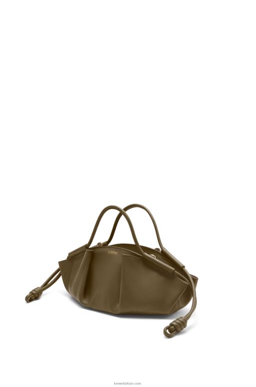 Loewe parlak napa dana derisinden küçük paseo çanta 02600353 kadınlar koyu haki yeşil