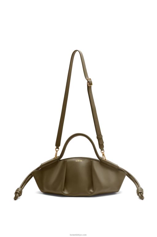 Loewe parlak napa dana derisinden küçük paseo çanta 02600353 kadınlar koyu haki yeşil