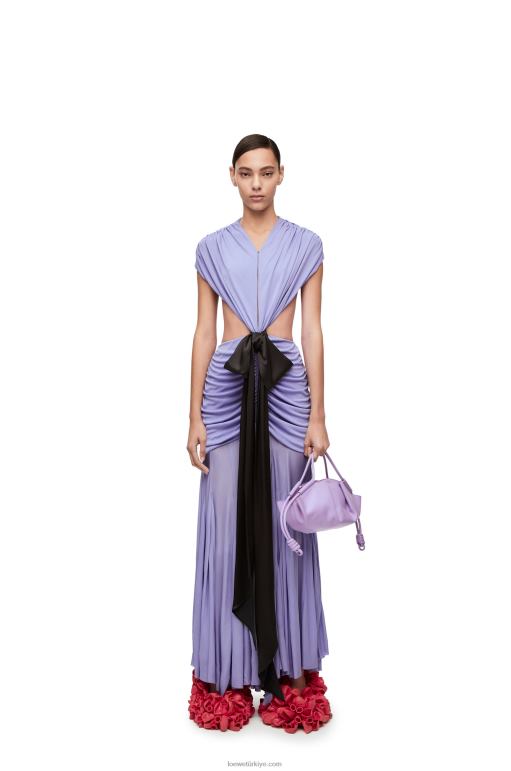 Loewe parlak napa dana derisinden küçük paseo çanta 02600354 kadınlar açık leylak rengi