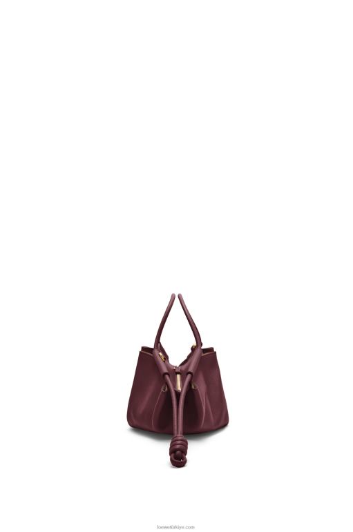 Loewe parlak napa dana derisinden küçük paseo çanta 02600414 kadınlar bordo