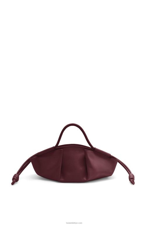 Loewe parlak napa dana derisinden küçük paseo çanta 02600414 kadınlar bordo