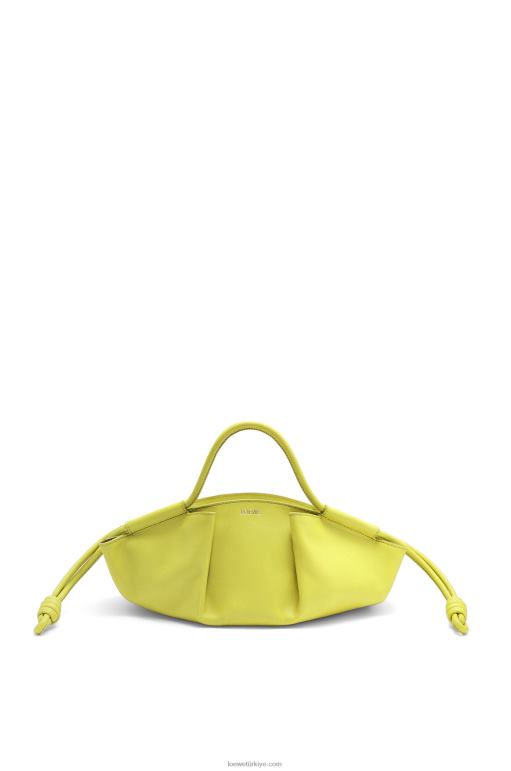 Loewe parlak napa dana derisinden küçük paseo çanta 02600419 kadınlar limon sarısı