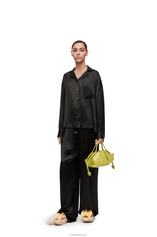 Loewe parlak napa dana derisinden küçük paseo çanta 02600419 kadınlar limon sarısı