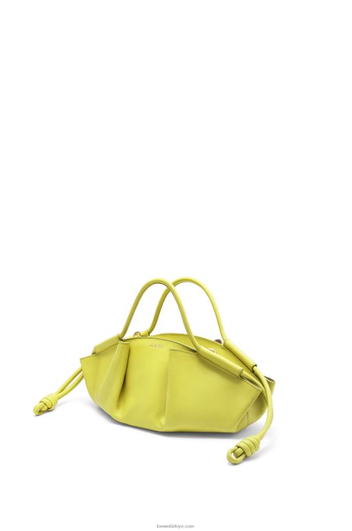 Loewe parlak napa dana derisinden küçük paseo çanta 02600419 kadınlar limon sarısı