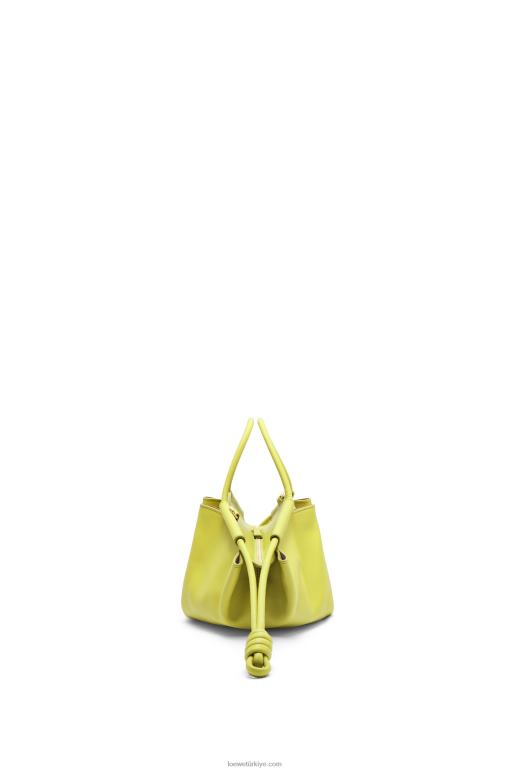 Loewe parlak napa dana derisinden küçük paseo çanta 02600419 kadınlar limon sarısı