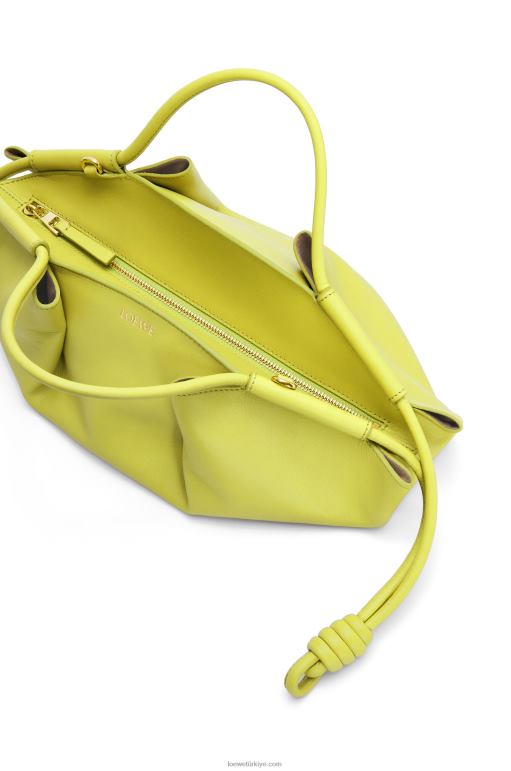 Loewe parlak napa dana derisinden küçük paseo çanta 02600419 kadınlar limon sarısı
