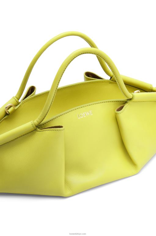 Loewe parlak napa dana derisinden küçük paseo çanta 02600419 kadınlar limon sarısı