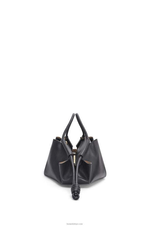 Loewe parlak napa dana derisinden paseo çanta 02600538 kadınlar siyah