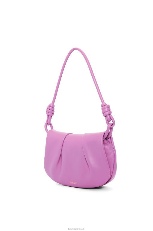 Loewe parlak napa dana derisinden paseo el çantası 02600335 kadınlar kaya gülü