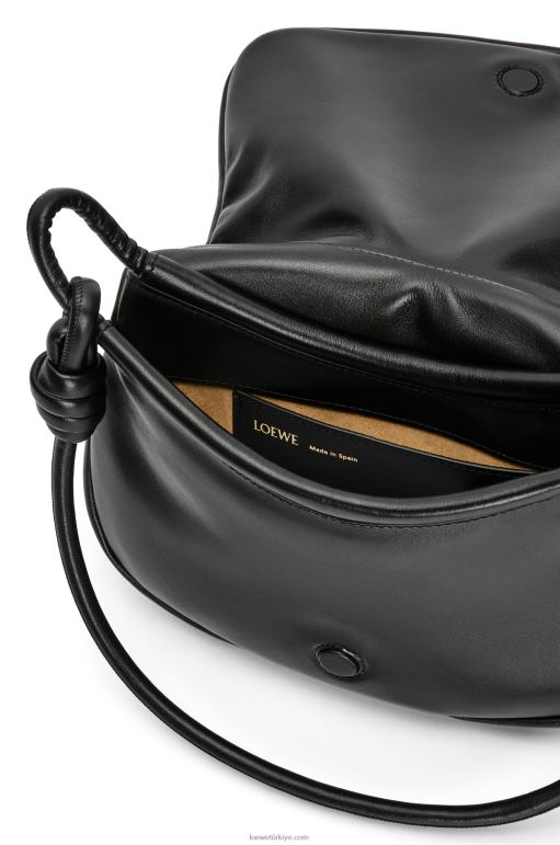 Loewe parlak napa dana derisinden paseo el çantası 02600337 kadınlar siyah