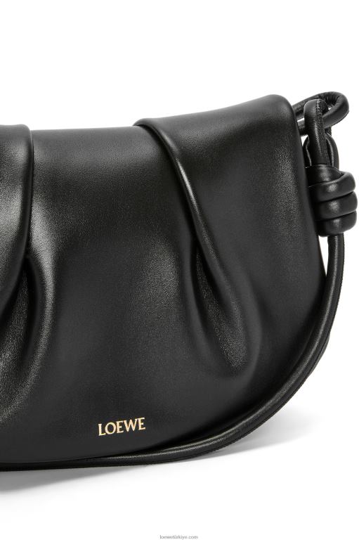 Loewe parlak napa dana derisinden paseo el çantası 02600337 kadınlar siyah