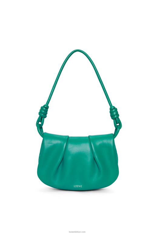 Loewe parlak napa dana derisinden paseo el çantası 02600338 kadınlar Zümrüt yeşili