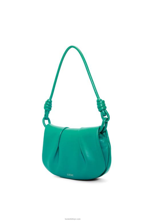 Loewe parlak napa dana derisinden paseo el çantası 02600338 kadınlar Zümrüt yeşili