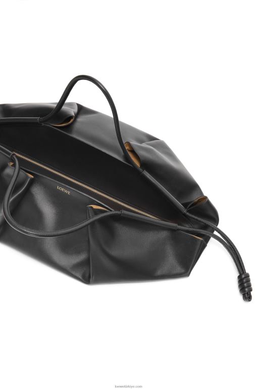 Loewe parlak napa dana derisinden xl paseo çanta 02600401 kadınlar siyah