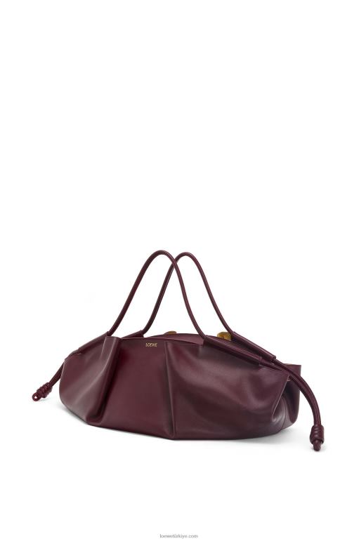 Loewe parlak napa dana derisinden xl paseo çanta 02600415 kadınlar bordo