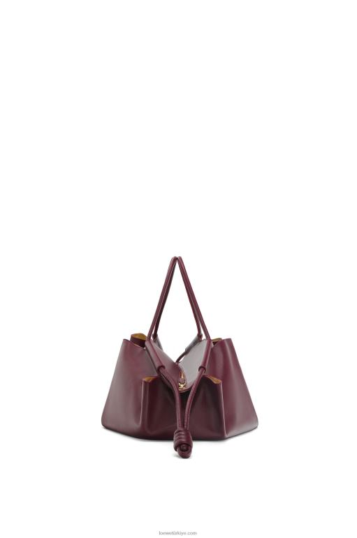 Loewe parlak napa dana derisinden xl paseo çanta 02600415 kadınlar bordo