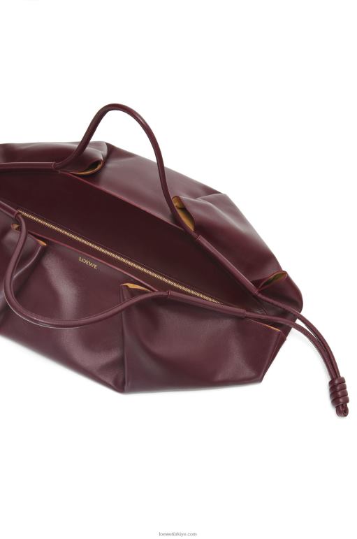 Loewe parlak napa dana derisinden xl paseo çanta 02600415 kadınlar bordo