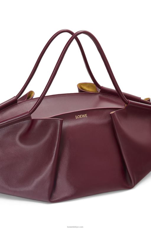 Loewe parlak napa dana derisinden xl paseo çanta 02600415 kadınlar bordo