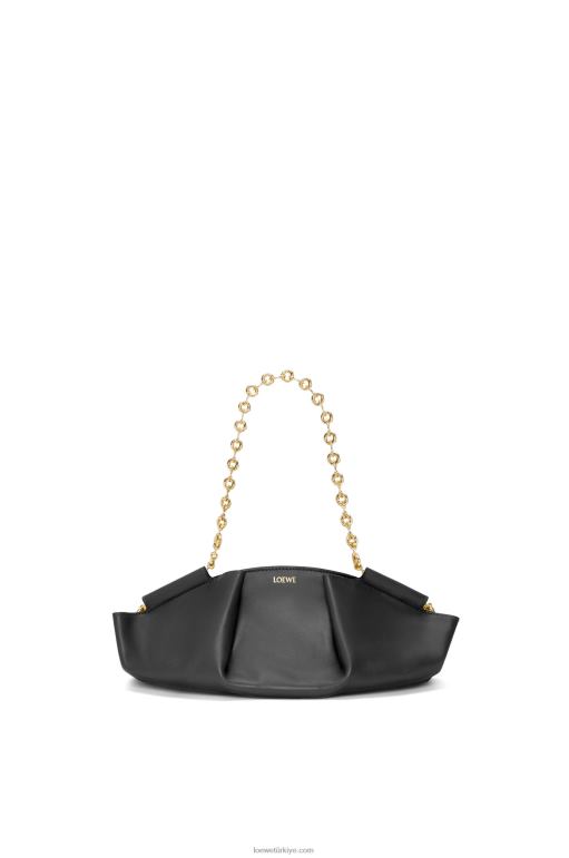 Loewe zincirli parlak napa dana derisinden küçük paseo çanta 02600402 kadınlar siyah
