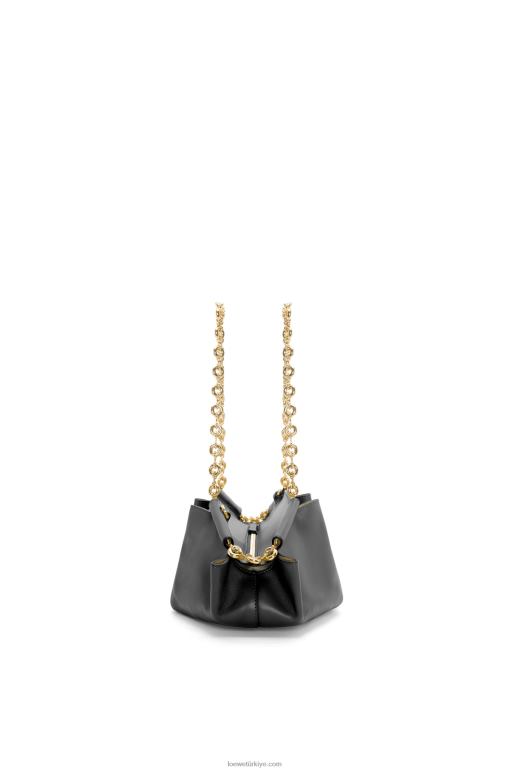 Loewe zincirli parlak napa dana derisinden küçük paseo çanta 02600402 kadınlar siyah