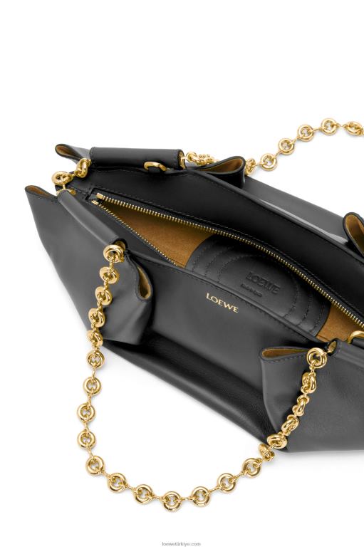 Loewe zincirli parlak napa dana derisinden küçük paseo çanta 02600402 kadınlar siyah