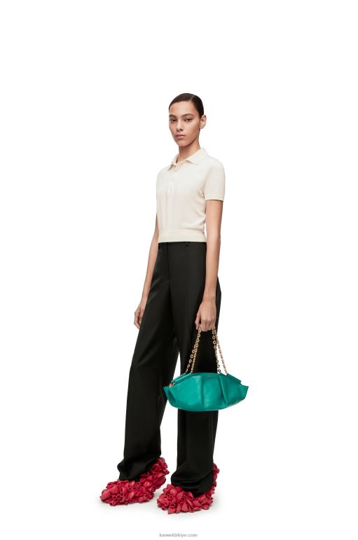 Loewe zincirli parlak napa dana derisinden küçük paseo çanta 02600403 kadınlar Zümrüt yeşili
