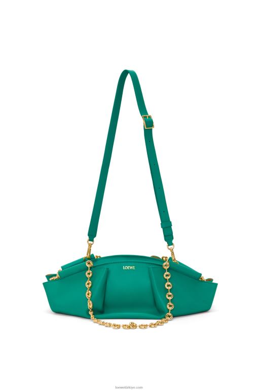 Loewe zincirli parlak napa dana derisinden küçük paseo çanta 02600403 kadınlar Zümrüt yeşili